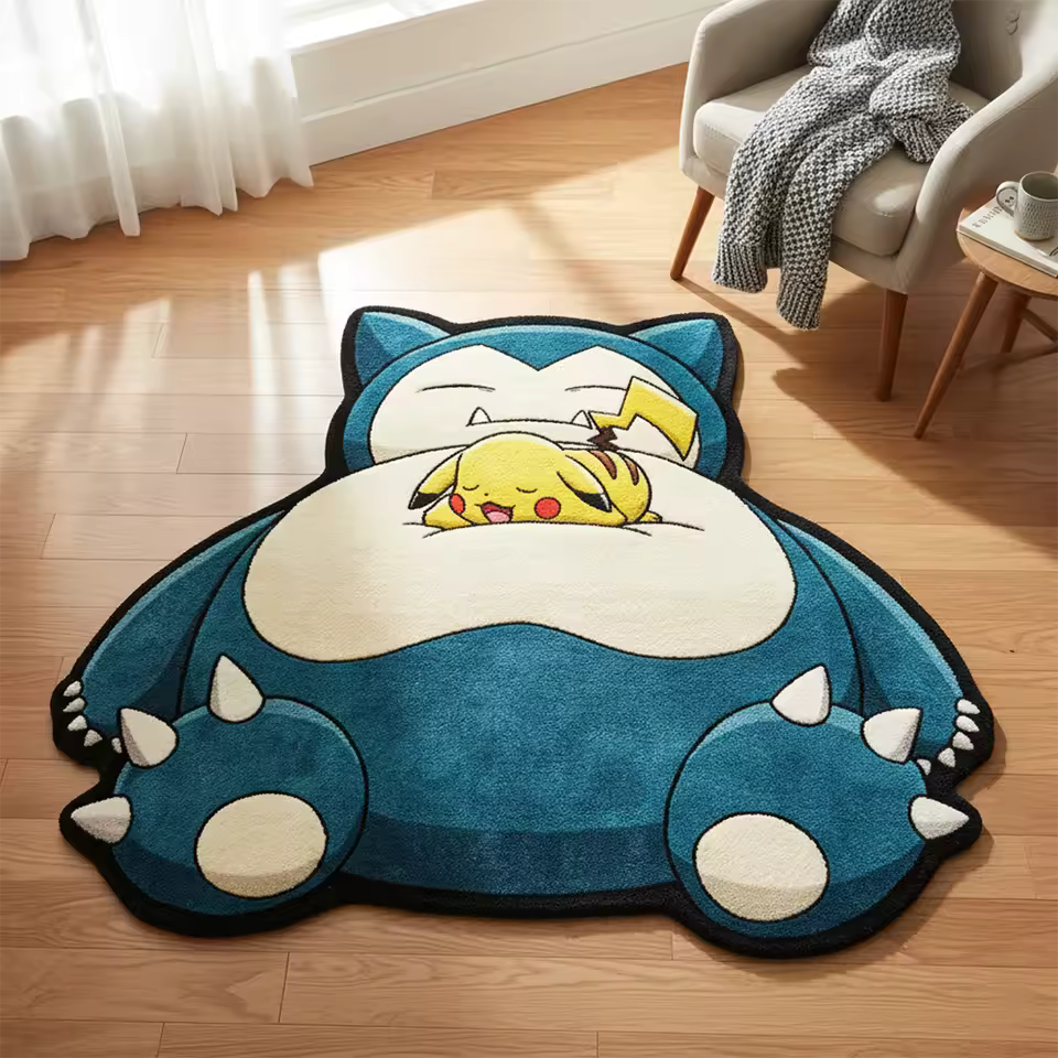Pokemon Snorlax Pikachu Cute Anime Rug