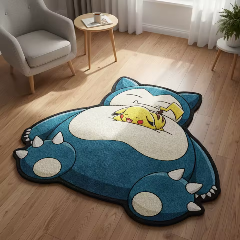Pokemon Snorlax Pikachu Cute Anime Rug